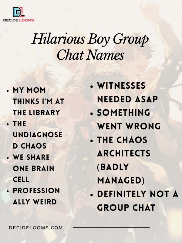 Hilarious Boy Group Chat Names