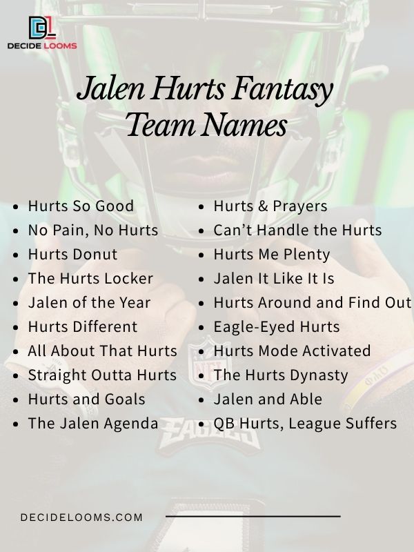 Jalen Hurts Fantasy Team Names